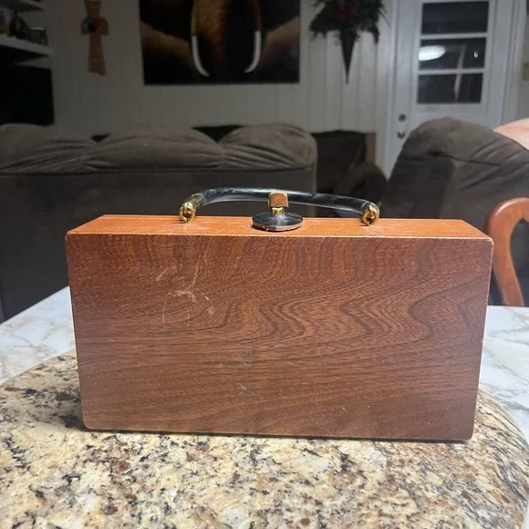 Enid Collin’s • Vintage • 1960’s • Wooden Box Bag • Night Owl • Beaded - Picture 11 of 14